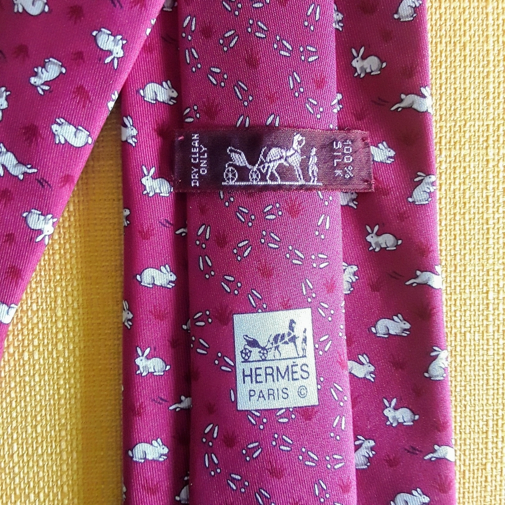 Hermes Authentic Rabbit Tie